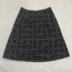 Falda midi acampanada de lunares SAKS FIVE AVENUE negra talla 4 vintage línea A - Imagen 1 de 4