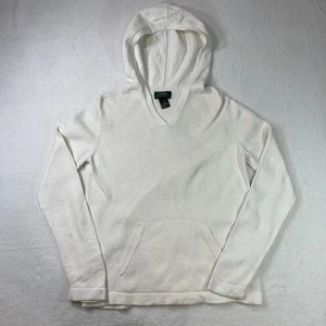 Ralph Lauren Damen Small Hoodie V-Ausschnitt Oberteil Pullover Weiß Pulli Strick Preppy - Bild 1 von 12