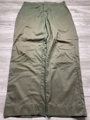 True Vintage 1970s/1980s Green Military Fire Resistant Pants Workwear Relaxed 38 - Image 1 of 4