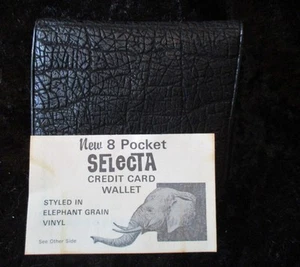 Vintage New Vitronic Line Selecta Men's Black 8 Pocket Credit Card Wallet - Picture 1 of 5