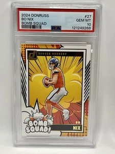 2024 PANINI DONRUSS BOMB SQUAD #27 BO NIX ROOKIE RC PSA 10 - Picture 1 of 2