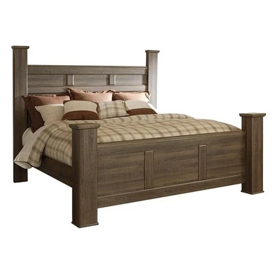 Signature Design by Ashley Juararo California King Poster Headboard Dark Brown - Image 1 of 3