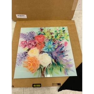 SOULFINE Glas Wandbild Rahmenlos Mehrfarbig Blume Boquete 12x12" - Bild 1 von 8