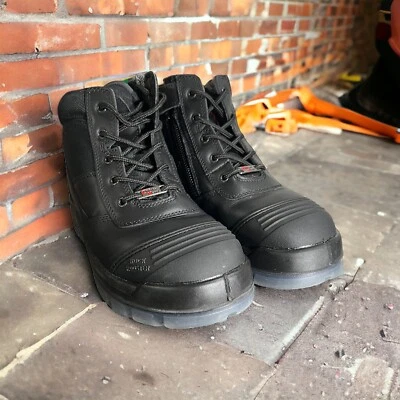 ROCKROOSTER Mens Zipper Work Boots, 6” Steel Toe Side - Zip Work Boots, Black - Image 1 of 4