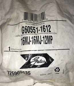 Gates 16MJ-16MJ-12MP - G60551-1612 Hydraulic Hose Adapter - NOS - FAST SHIPPING - Picture 1 of 3