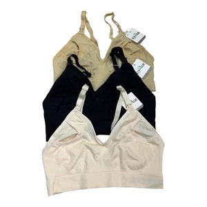 GXXGE Womens M Nursing Bras Wireless Seamless Bralette 3 Pack Neutral Colors - Picture 1 of 7