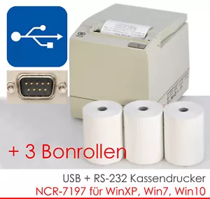 USB RS232 Receipt Printer NCR-7197 Windows 7 XP 3X Receipt Rolls - Picture 1 of 1