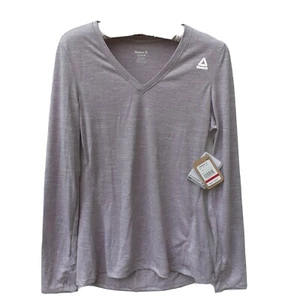 Reebok Women S Long Sleeve Athletic Top Training Slim Fit Moisture Wicking A8 - Picture 1 of 12