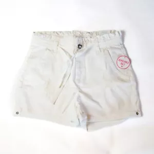 Cintura corta rimovibile Justice denim bianco vita alta zip misto cotone taglia 14 nuova con etichetta - Foto 1 di 1