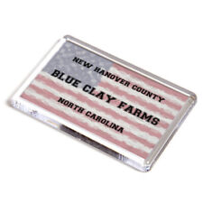 FRIDGE MAGNET - Blue Clay Farms - New Hanover, North Carolina - USA Flag