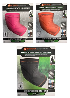 Elbow Support Brace Strap Adult Shock Doctor Compression Sleeve with Gel - New - Image 1 of 3