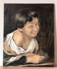 Unknown Painter - Portrait of a Boys Lächelnden Boys - Oil Painting - 40 x 50