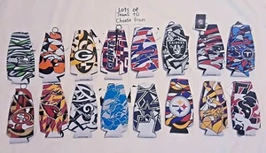 NFL ZIP UP BOTTLE COOZIE COOLER HOLDER KOOZIE ( PICK YOUR TEAM ) - Picture 1 of 30