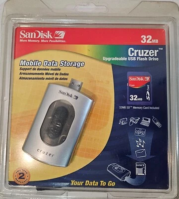 SanDisk 32MB Cruzer Upgradeable USB Flash Drive Mobile Data Storage Memory Card - Image 1 of 2