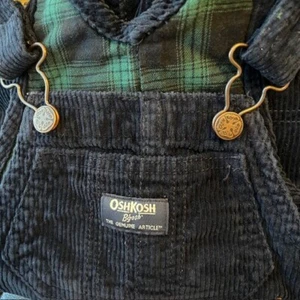 OshKosh Salopette bambino blu navy velluto a coste 12 mesi - Foto 1 di 5