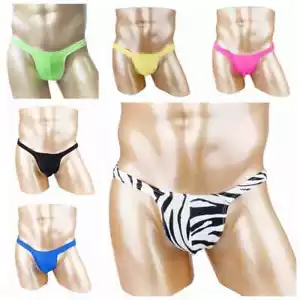 Sexy Men's Thong Underwear Elastic G-string Swimwear Micro Bikini T-back Briefs - Picture 1 of 42
