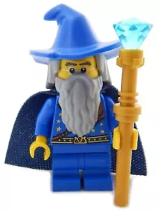 NEW LEGO MERLIN MINIFIG blue wizard minifigure magician castle knight kingdom - Picture 1 of 1