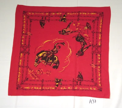 NOS VINTAGE 2 SELVG. COWBOY WESTERN CIRCLE K BANDANA DÉCADA DE 1920 ANOS 30 RÁPIDO PARA LAVAR. A37 - Imagem 1 de 4
