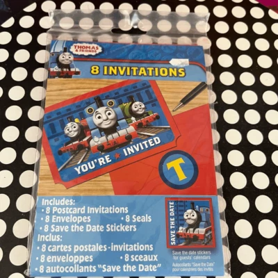 Thomas el Tanque Tren Motor Invitaciones Postales con Sobres y Sellos 8ct. Foto 1 de 4