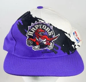 Vintage 1990’s Toronto Raptors Big Logo Athletics Splash Hat Cap NBA Snapback - Picture 1 of 12