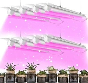 8 Pack LED Grow Light 2FT, 192W(8×24W) High Intensity Full Spectrum Indoor Grow - Picture 1 of 8