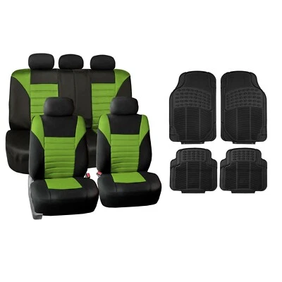 Juego completo de fundas de asiento de coche premium 3D malla de aire ajuste universal con alfombrillas de goma Foto 1 de 2