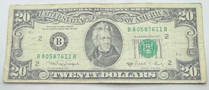 1988 A Vintage $20 Federal Reserve Note - New York - B - Twenty Dollar Bill - Picture 1 of 3