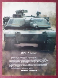 1/1988 PUB GENERAL DYNAMICS BLINDE CHAR M1A1 MBT TANK PANZER ORIGINAL AD - Picture 1 of 2