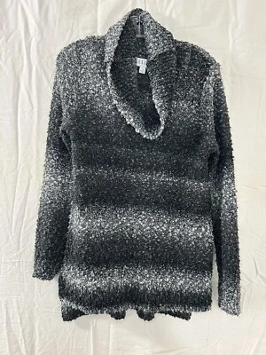 Elle Chunky Ombre Sweater Heavyweight Cowl Neck Boucle-Style Size Medium M - Image 1 of 4