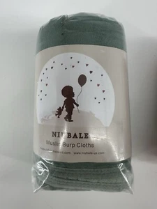 NIUBALE Baby Burp Cloths Muslin Washcloths 6 Pack Gradient Green NEW - Picture 1 of 3