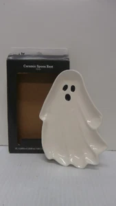Way To Celebrate Ceramic Halloween White Ghost Spoon Rest Spooky, New - Picture 1 of 4