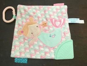 Douglas Baby Lovey Mermaid Doll Square Pink Aqua Teether Tab Crinkle Clip - Picture 1 of 3