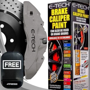 Pinza de freno plateada E-Tech coche furgoneta motor bahía bloque rueda bujes kit de pintura. Alfombrilla? - Imagen 1 de 15