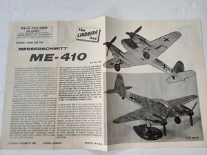 LINDBERG MESSERSCHMITT Me-410 Model 440-60 Instruction Sheet Only Original 1960 - Picture 1 of 6