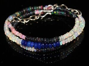16'' Natural Ethiopian Opal Smooth Beads Necklace 35 Carat Loose Gemstones PG30