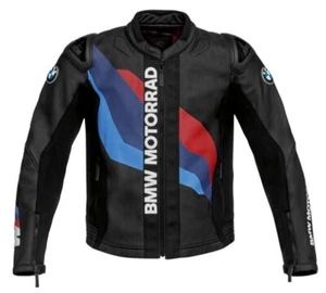 BMW Motorrad Lederjacke Herren Leder Biker Jacke Biker Lederjacken Rennen-52-54 - Picture 1 of 5