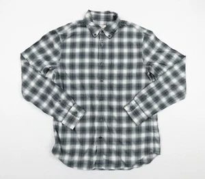 Club Monaco Shirt Mens Medium Black Button Down Slim Fit Collared Plaid Adult - Picture 1 of 12