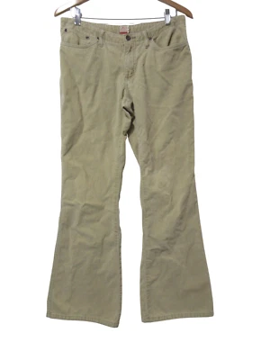 Sz 9 LONG Vtg 90s Tilt Pants Yellow Corduroy Flare Hippie Y2K 31"x31" Women's - Image 1 of 4