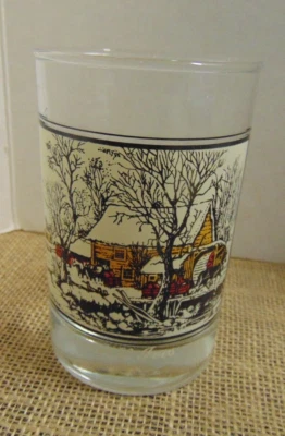 Currier & Ives Frozen Up 1981 Drinking Glass - Arby's Collector's Series - Image 1 of 4