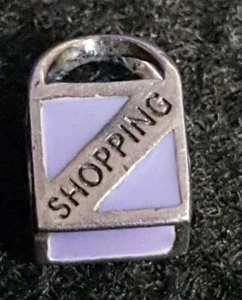 Designer Chamilia CHAM Sterlingsilber Emaille Violett Einkaufstasche Handtasche Perle Charm - Bild 1 von 3