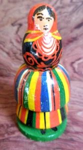 RARE Vintage  Nesting Doll Made In Polonia ,Wood carved hand painted #3 - Picture 1 of 9