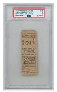 1927 World Series Game 2 Ticket Stub PSA 1.5 Yankees Pirates Babe Ruth Gehrig - Picture 1 of 2