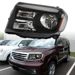 Halogen Smoked Left Side Headlight Headlamp For Honda Pilot 2012 2013 2014 2015 - Picture 1 of 12
