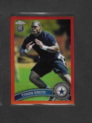 2011 TOPPS CHROME TYRON SMITH *** ORANGE REFRACTOR *** RC NEW YORK JETS     Mint - Image 1 of 2