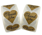 Thank You Stickers | Kraft Paper - 1 1/8" Heart | Mailing Seal | 500 Labels