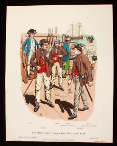The Hero Galley Virginia State Navy 1776-1778 Illustration 11x14 - Picture 1 of 1