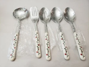 STANLEY ROBERTS Xmas Holiday Serving Flatware 5 piece Serving Set - New in Tin - Picture 1 of 6