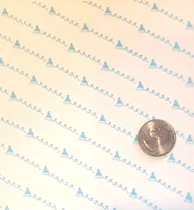 Dollhouse Part - 1:24 scale Vintage, Blue Diagonal on Cream,pack of 4 sheets! - Picture 1 of 1