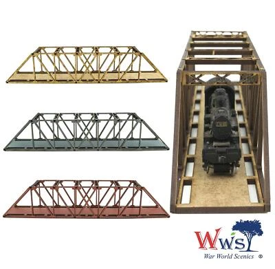 WWS Single Track N-Gauge Red MDF Railway Girder Bridge 200mm - Image 1 of 4