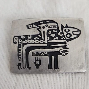 Alice Seely Urban Fetische Zinn Katze Hund Vogel Brosche Anstecknadel Tribal Artisan 2000 - Bild 1 von 6